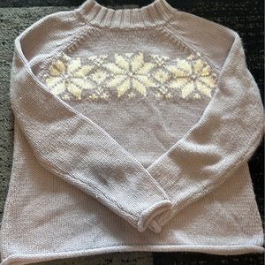 Purple Knit Sweater Snowflakes Sequins